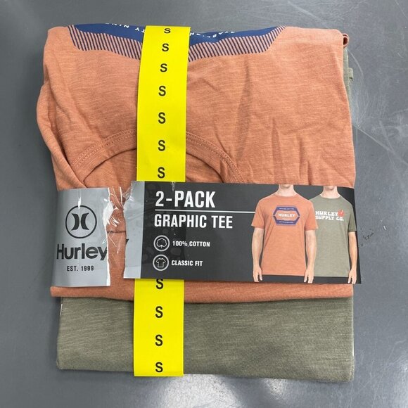 NEW Hurley Men's S 2-Pack Graphic Tee Shirt Classic Fit - Picture 2 of 6
